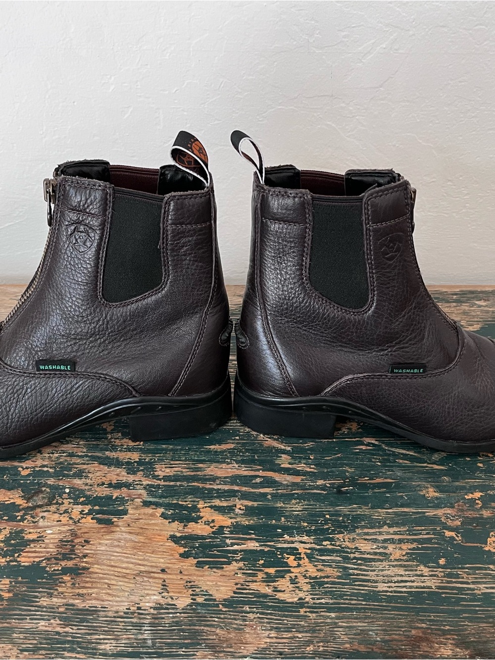 Ariat Dark Chocolate Brown Leather Heritage Breeze Zip Paddock Boots - Picture 3 of 7